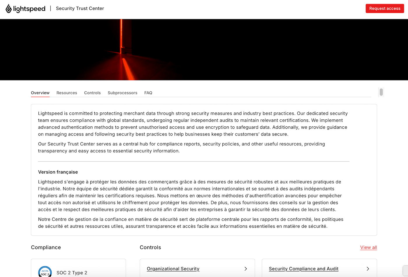 Page d'accueil du Security Trust Center (Centre de gestion de la confiance en matière de sécurité)