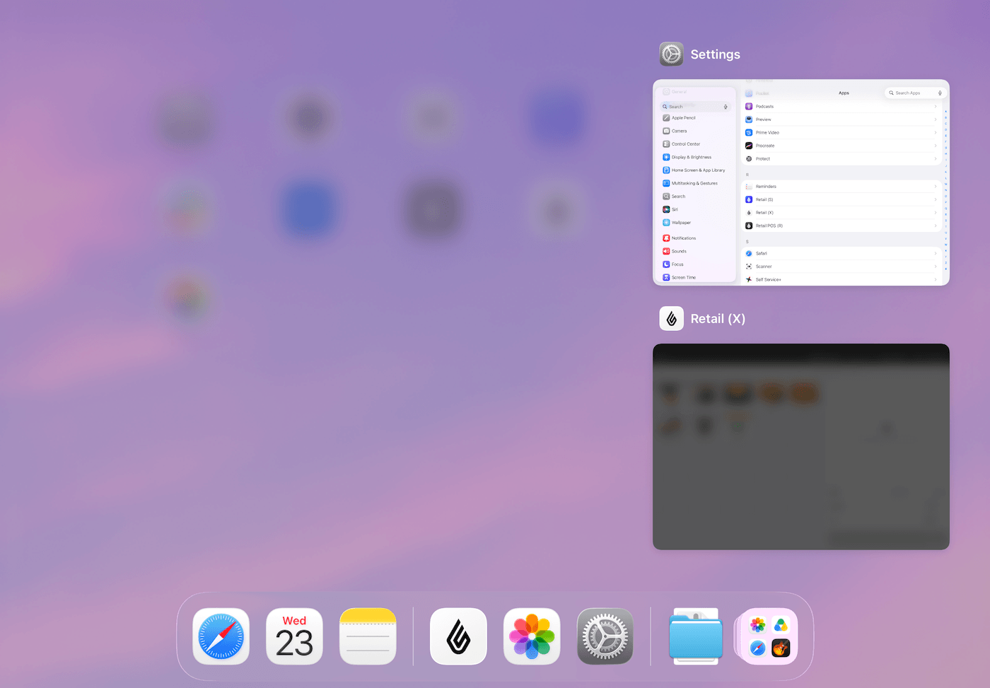 Open apps preview screen.