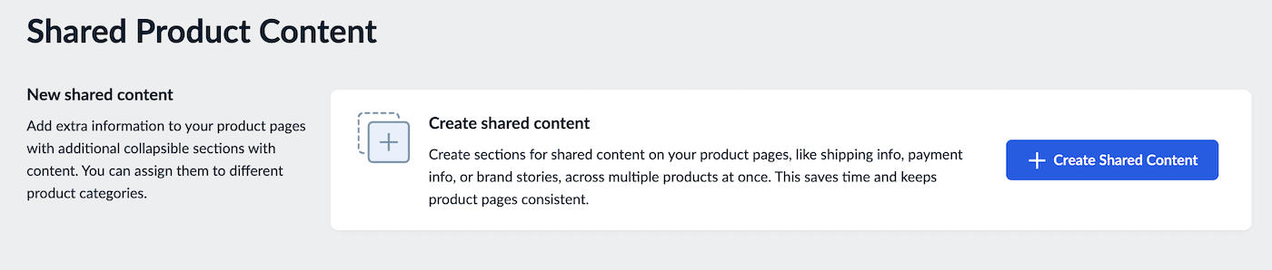 Productcontent delen met de knop Gedeelde content maken.