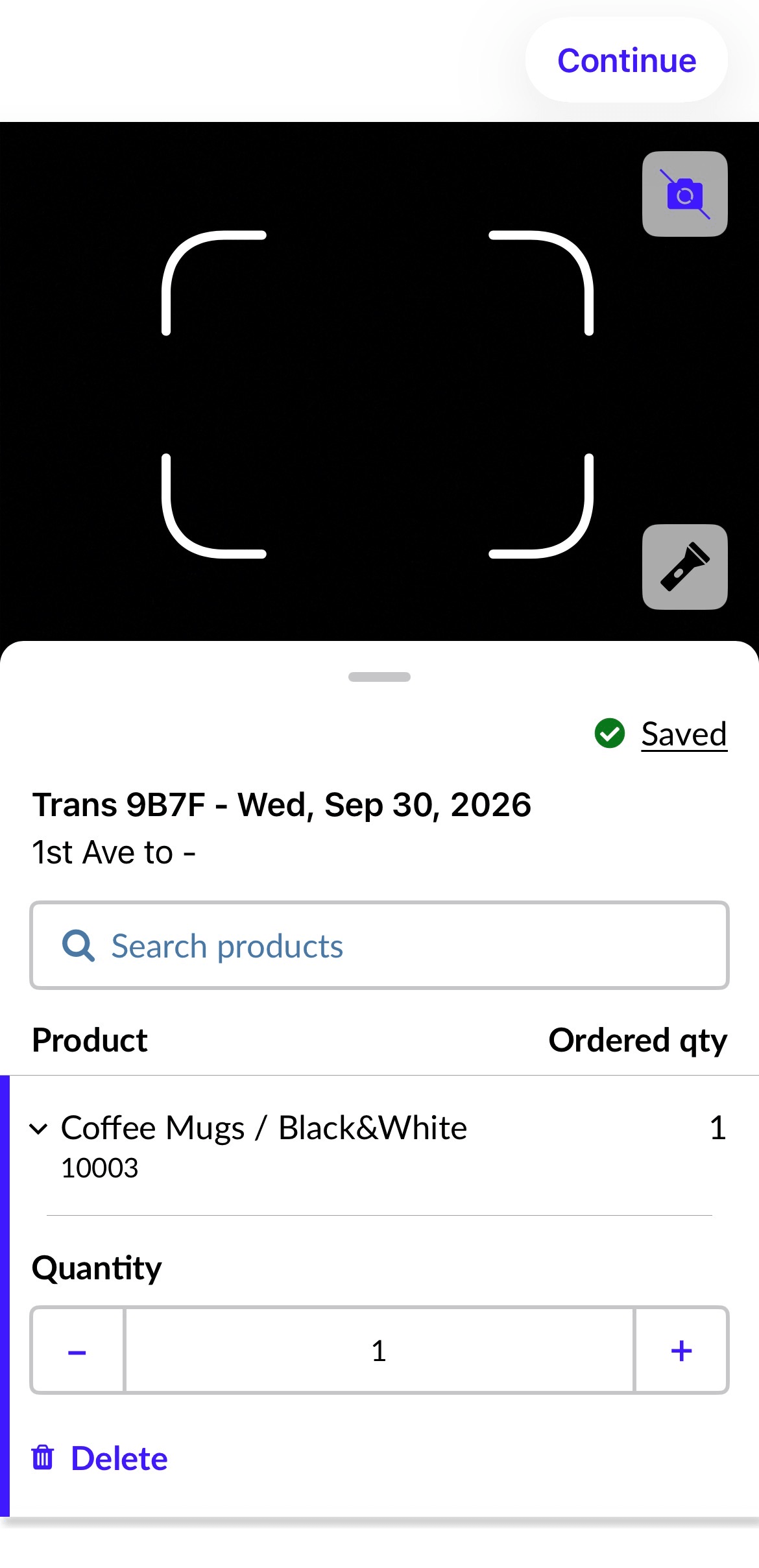 Add products to transfer page.