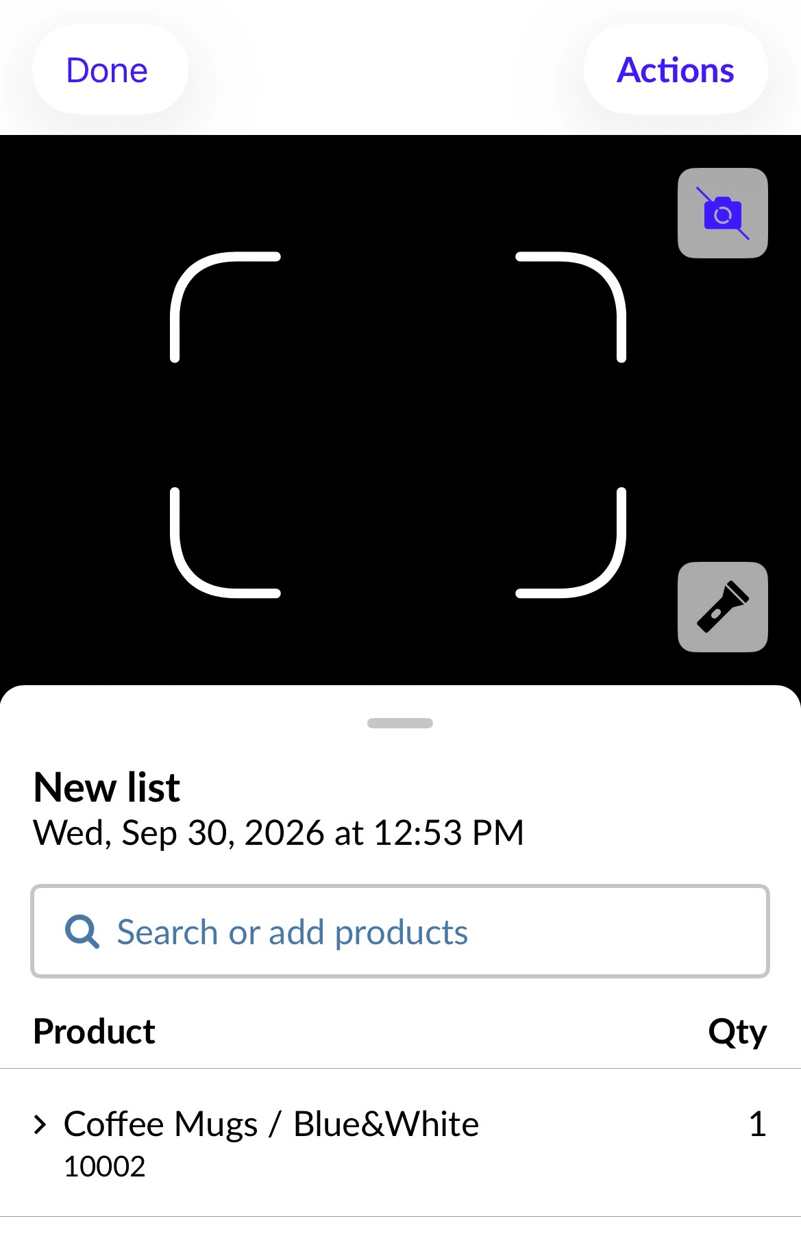 Add products to new list page.