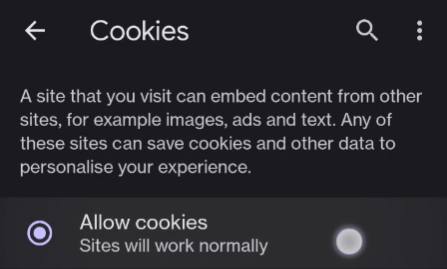 Allow cookies