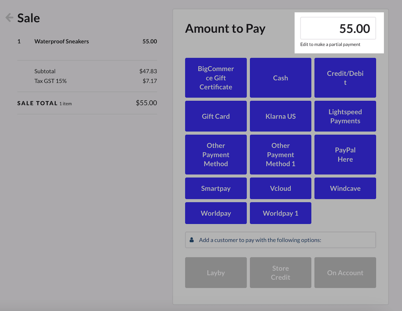 Payment amount field page